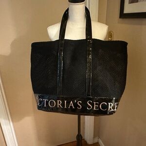 Victoria's Secret Black Tote with Logo Trim